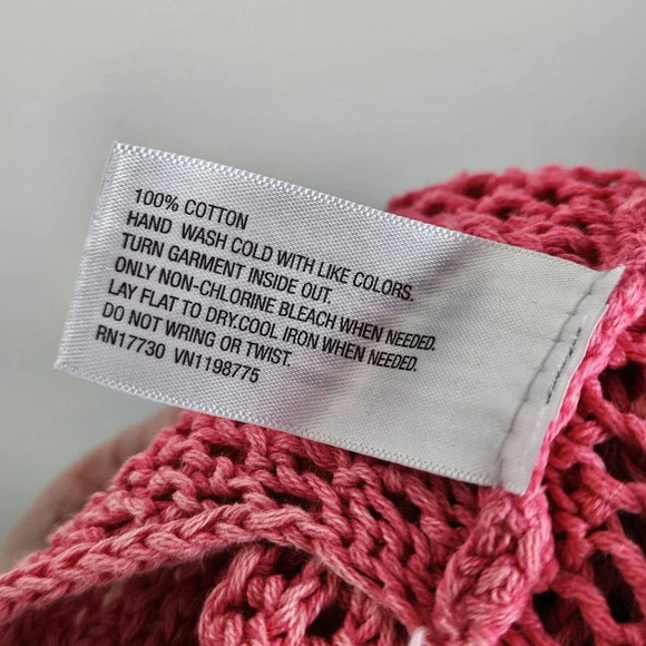 Mossimo Magenta Short Cap Sleeve Open Weave Knit Sweater Short Sleeve Size Large - Picture 7 of 9